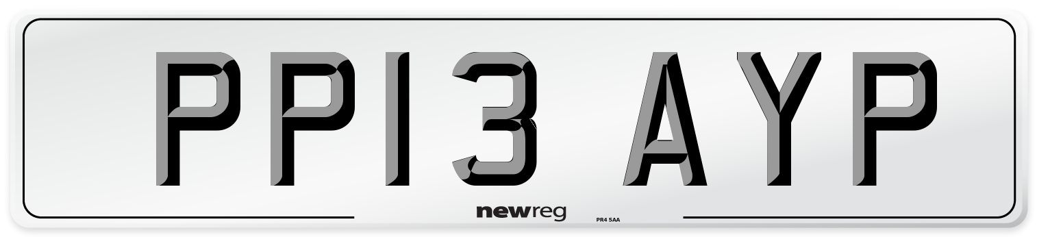 PP13 AYP Number Plate from New Reg